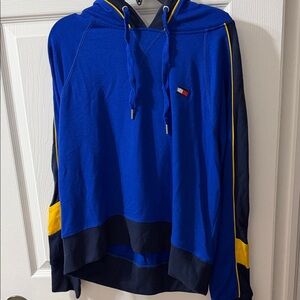 Tommy Hilfiger Blue and Yellow Hoodie Sweater